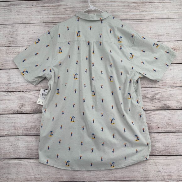 Rip Curl Hula Girl Breach Button Down Shirt Men's Size XXL Mint/Light Green NEW - Picture 2 of 12